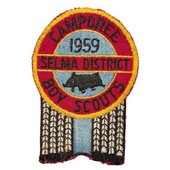 1959 Embroidered BSA Patch Camporee Selma District Camp Boy Scouts Of America - Picture 1 of 2